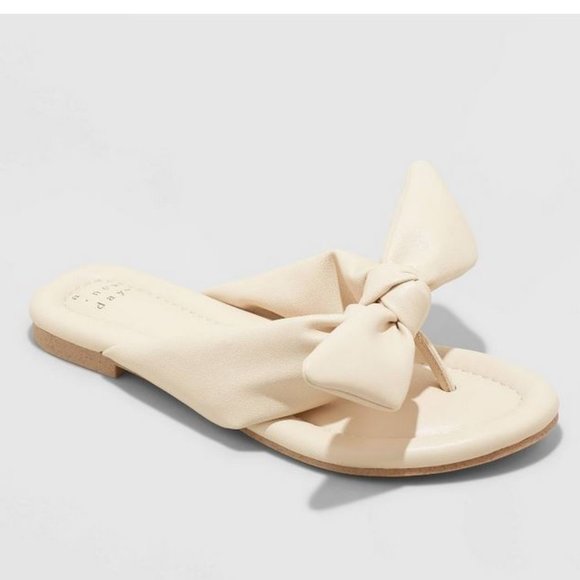 a new day Shoes - Women's Adley Bow Flip Flop Sandals - A New Day™ Cream